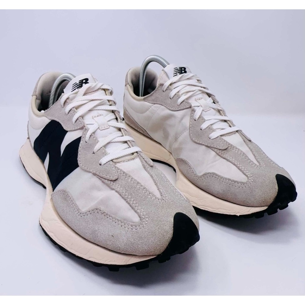 New Balance 327 Sneakers W 11 M 9 Sea Salt White Black Suede WS327FE Lifestyle